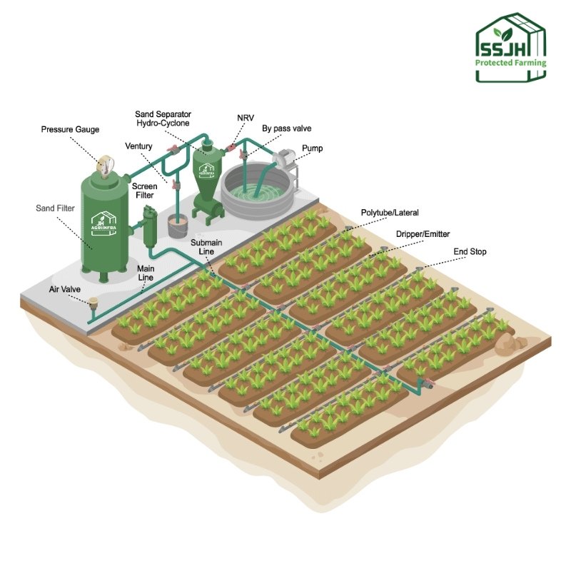 Buy drip irrigation system in Botswana from SSJH Protected Farming Proprietary Limited for efficient, sustainable, and water-saving agriculture.